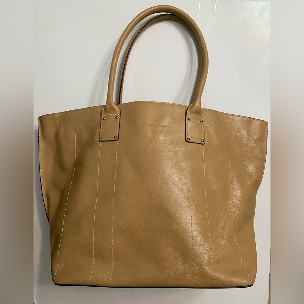Etienne Aigner Large Handbag Tote, 100% Genuine Leather Beige Tan Rare edition
